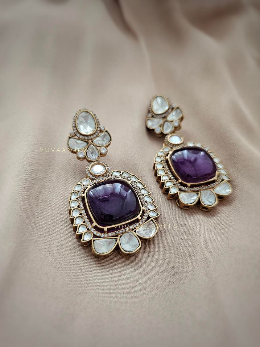 Ambar semi-precious stone Earings