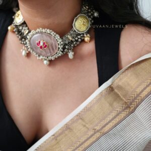 Aaina handcrafted silver necklace