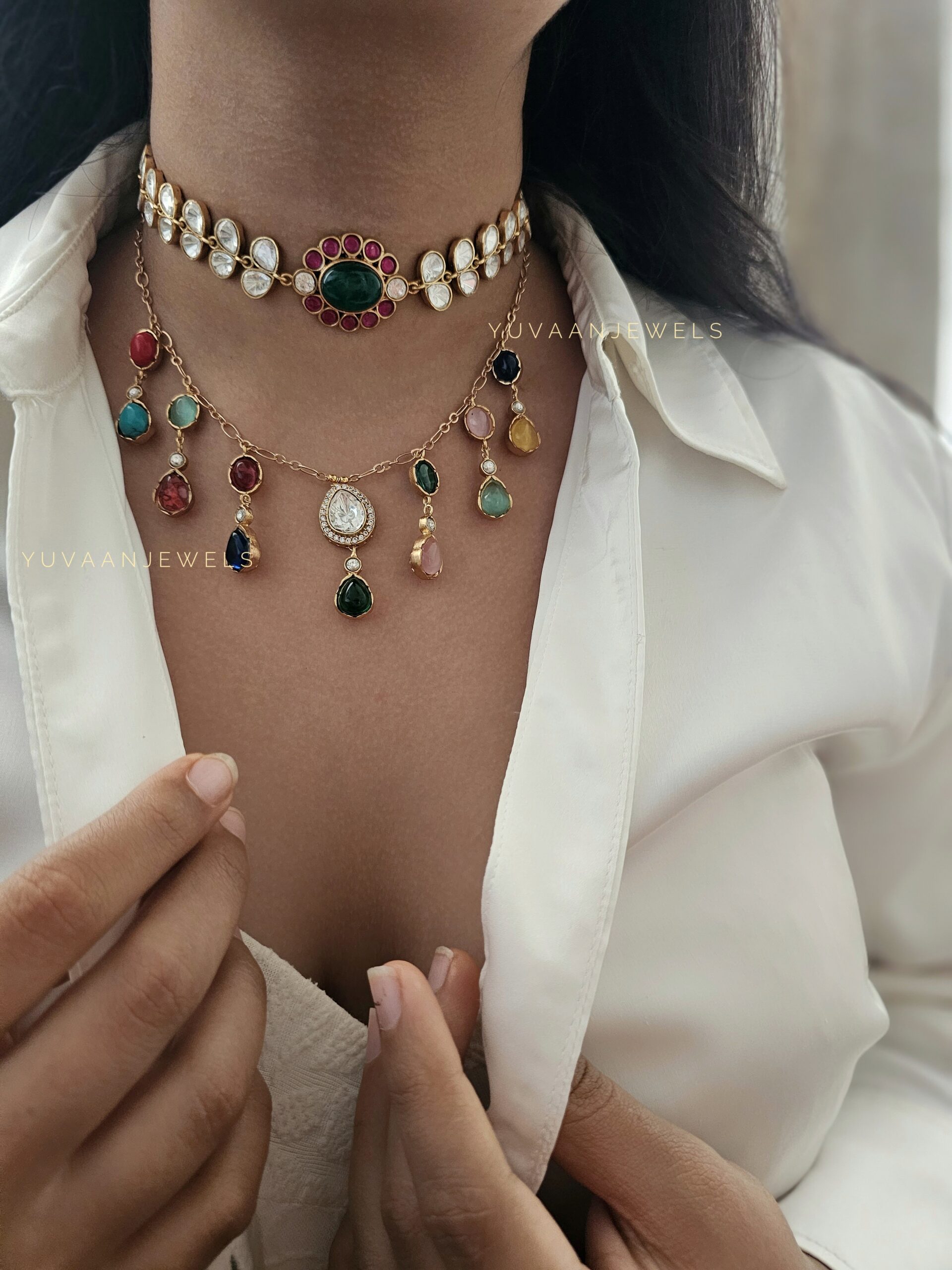 Aavriti polki necklace