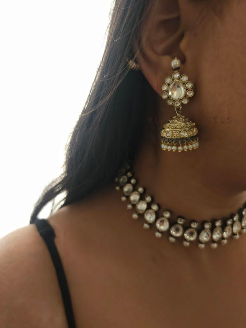 Aayat Polki choker antique finish