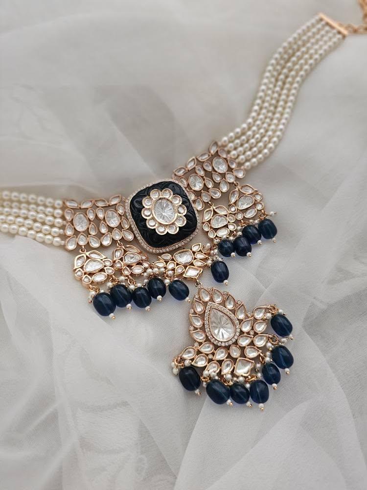 Aadhya pearl and polki choker - Image 10