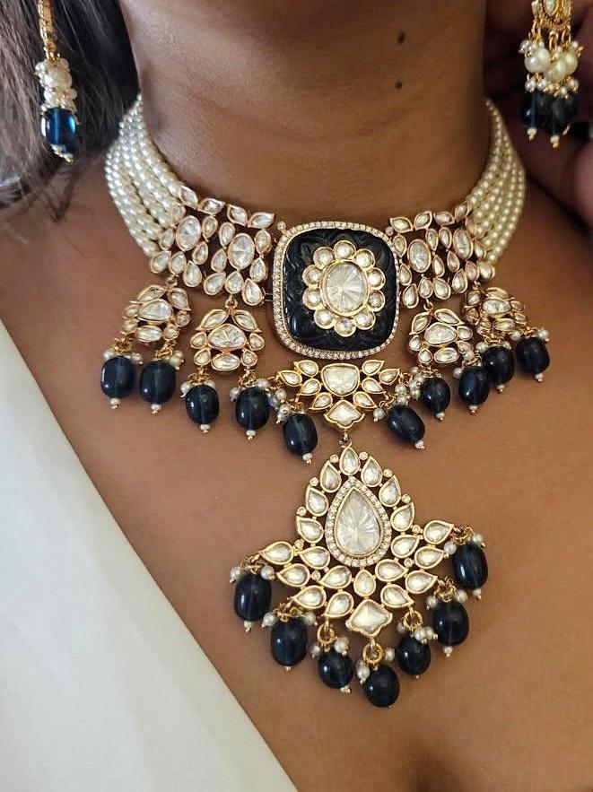 Aadhya pearl and polki choker - Image 12