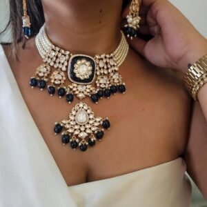 Aadhya pearl and polki choker
