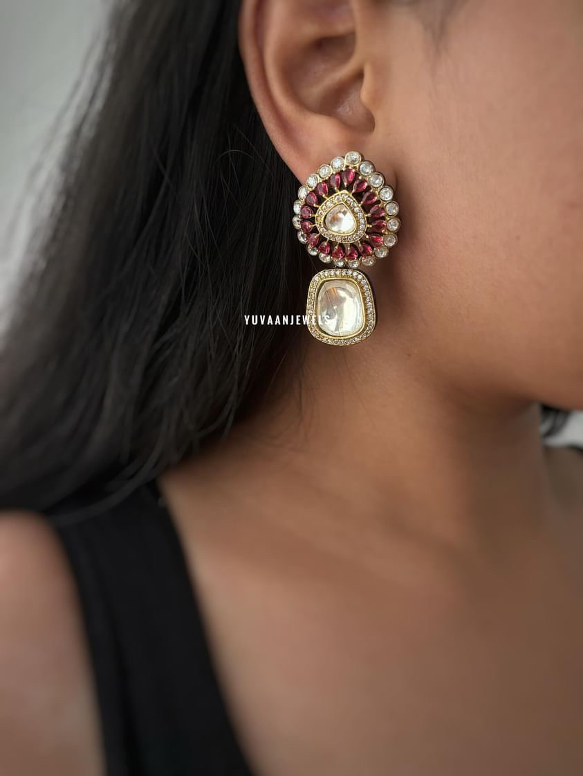 Niharika Polki drop earrings