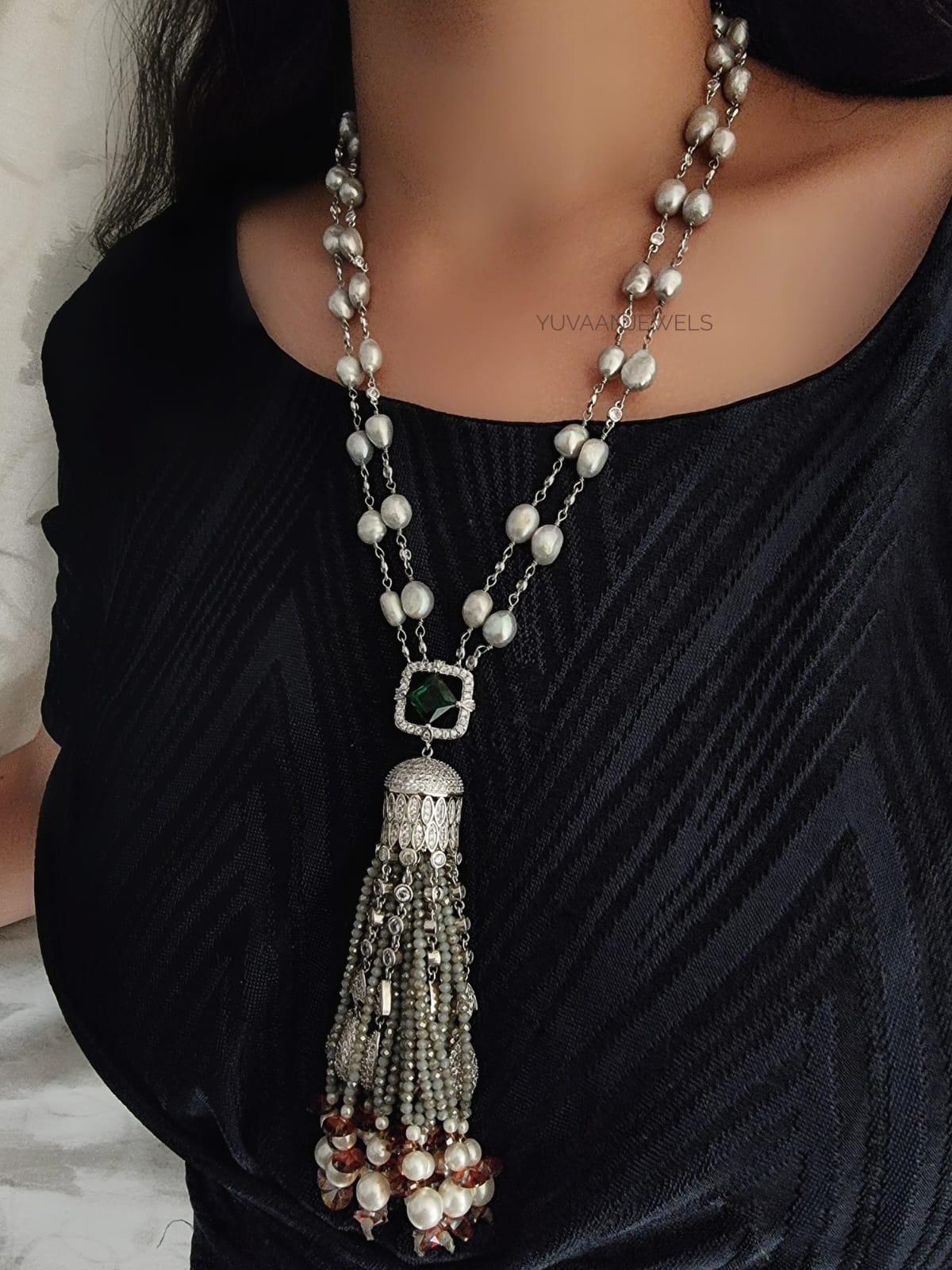 Grey Feather Necklace