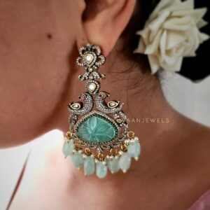 Papiha quartz and polki earing