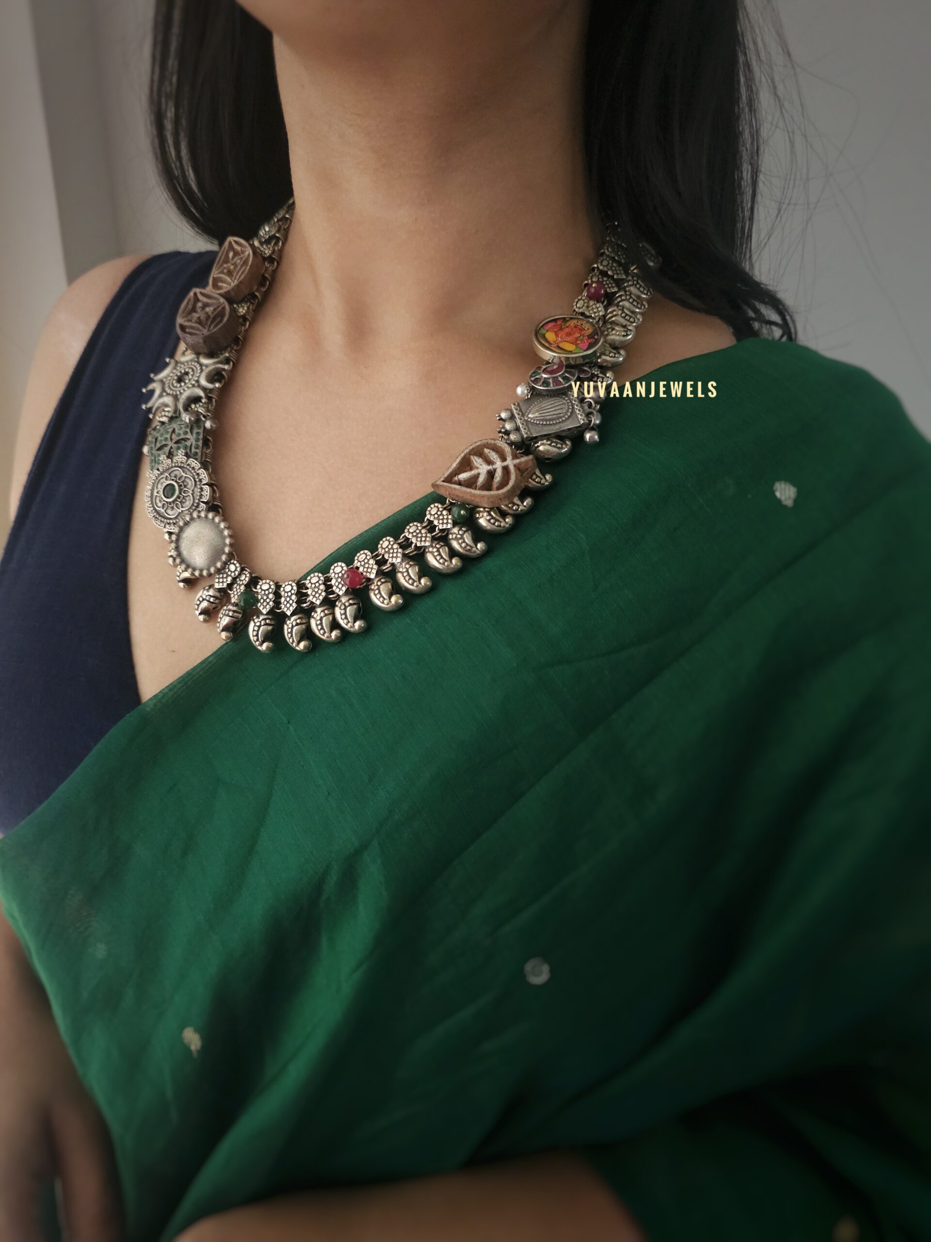 Amina handcrafted silver necklace