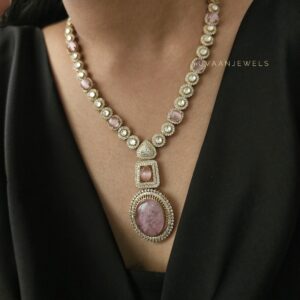 Cecile quartz and polki necklace
