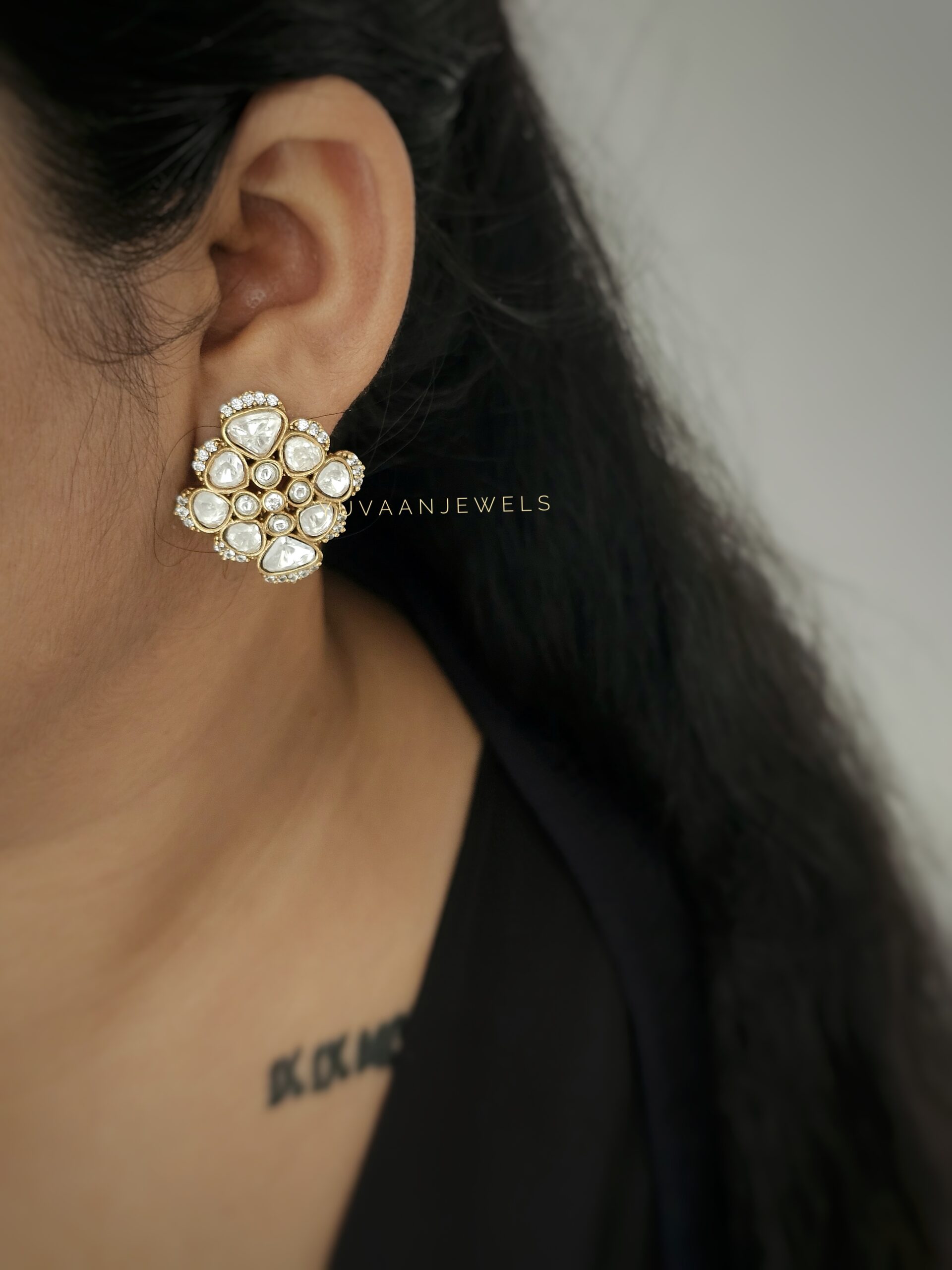 Mahajbeen polki studs