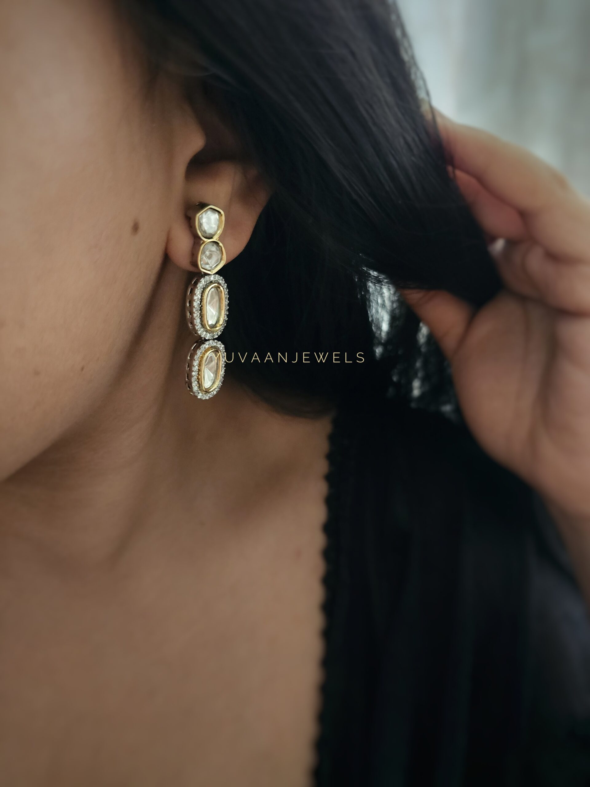 Kashvi uncut polki earings