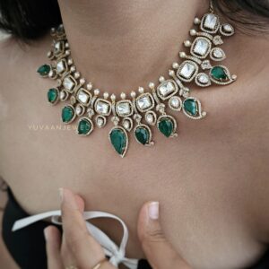 Maahika Quartz and Polki necklace