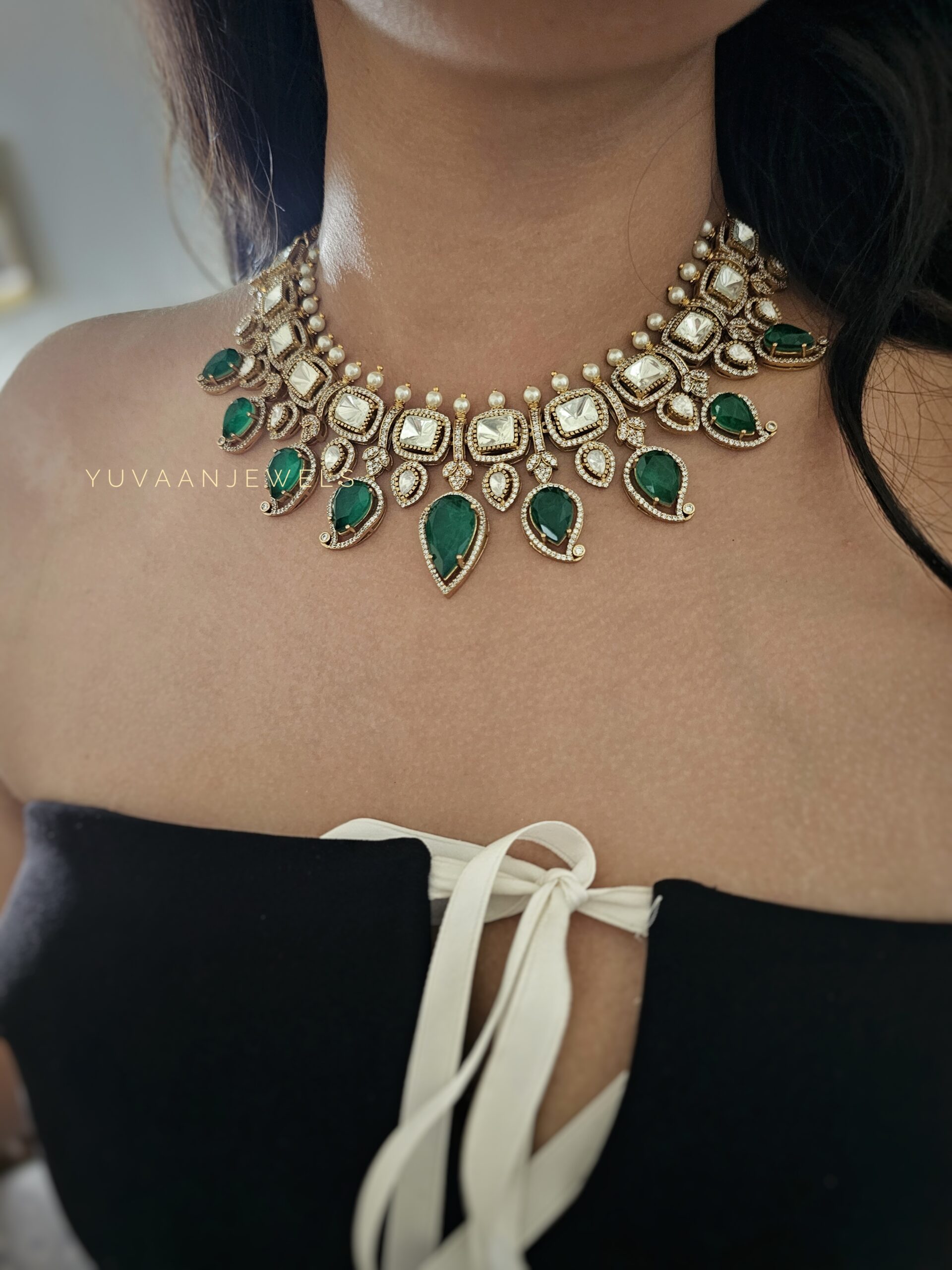 Maahika Quartz and Polki necklace - Image 5