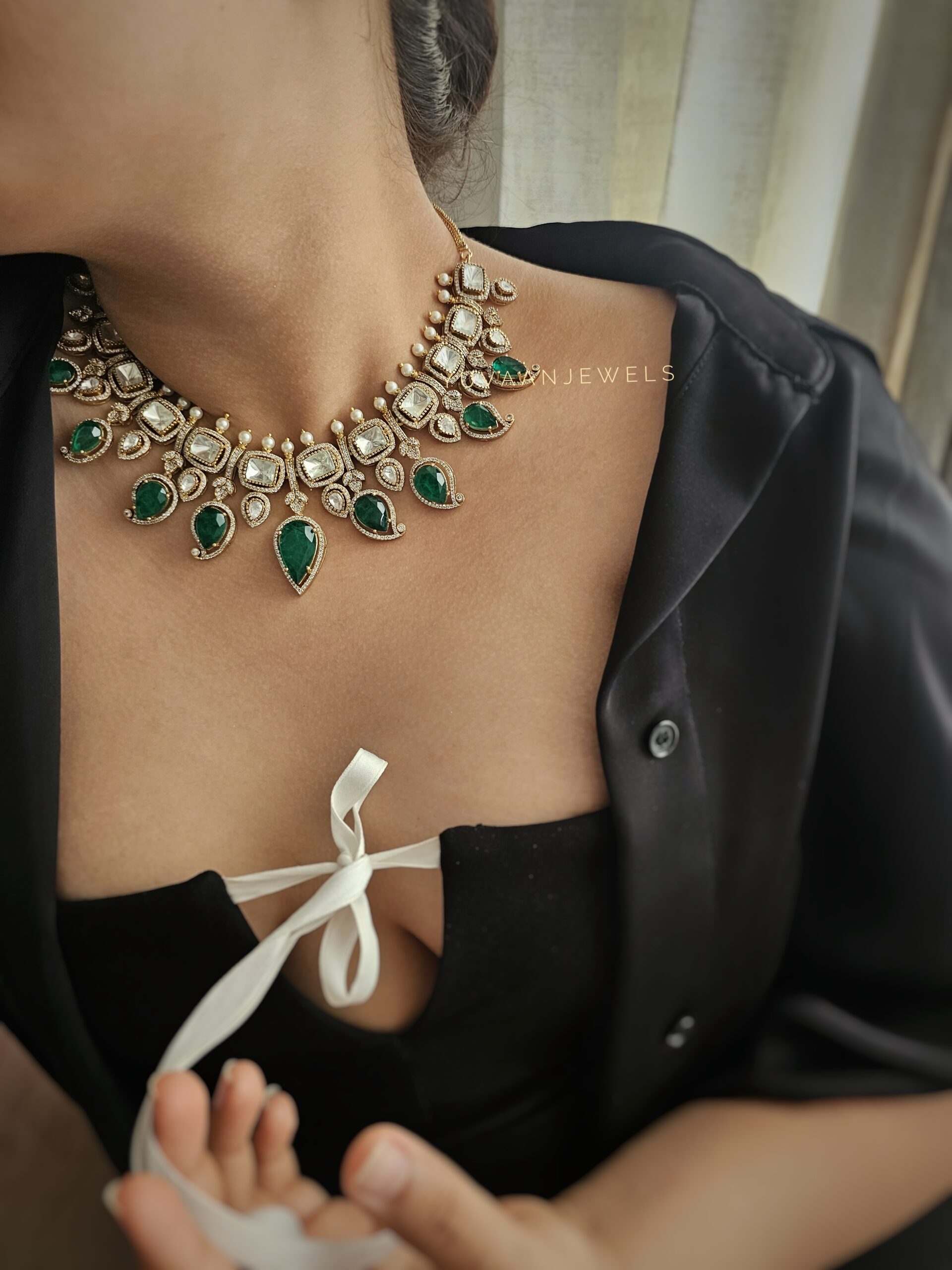 Maahika Quartz and Polki necklace - Image 8