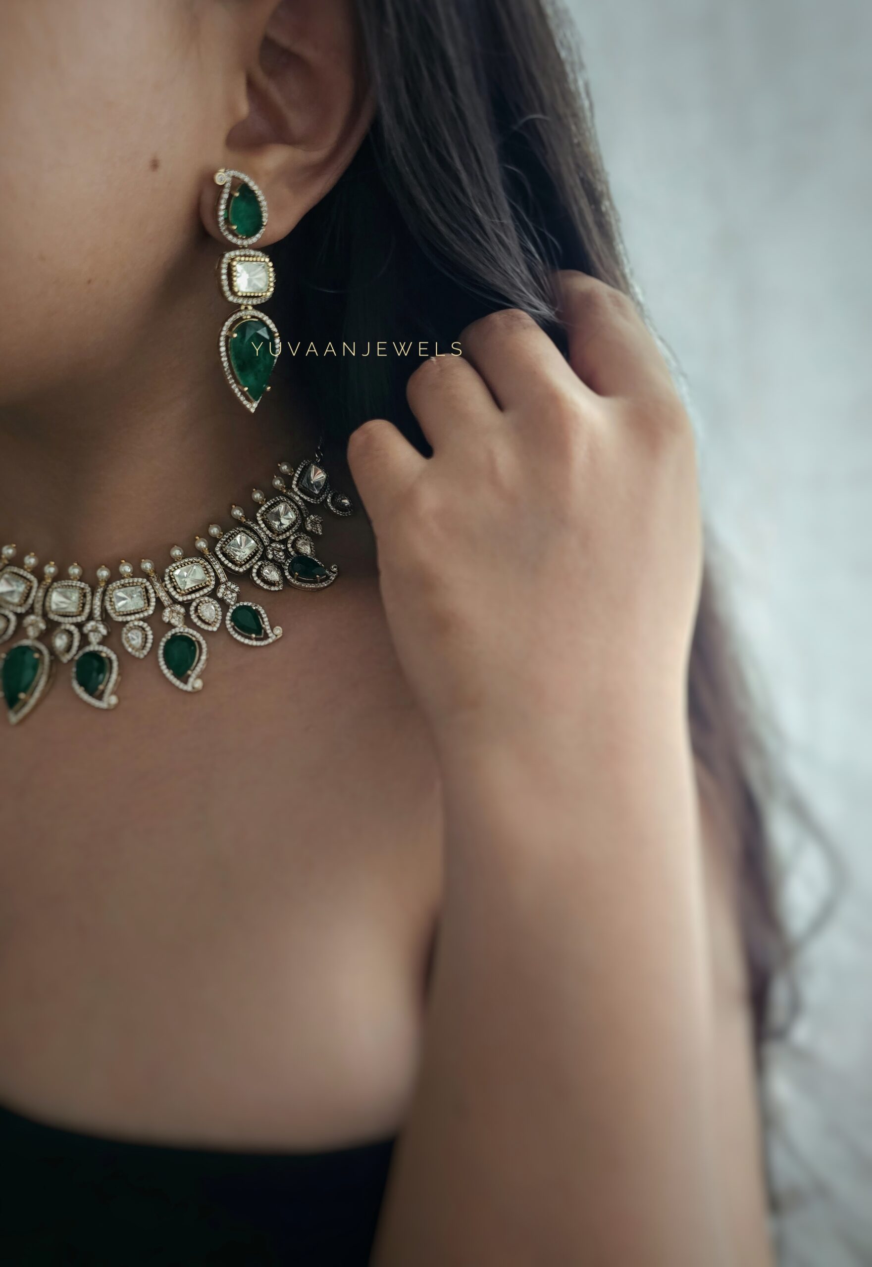 Maahika Quartz and Polki necklace - Image 11