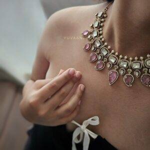 Maahika Quartz and Polki necklace