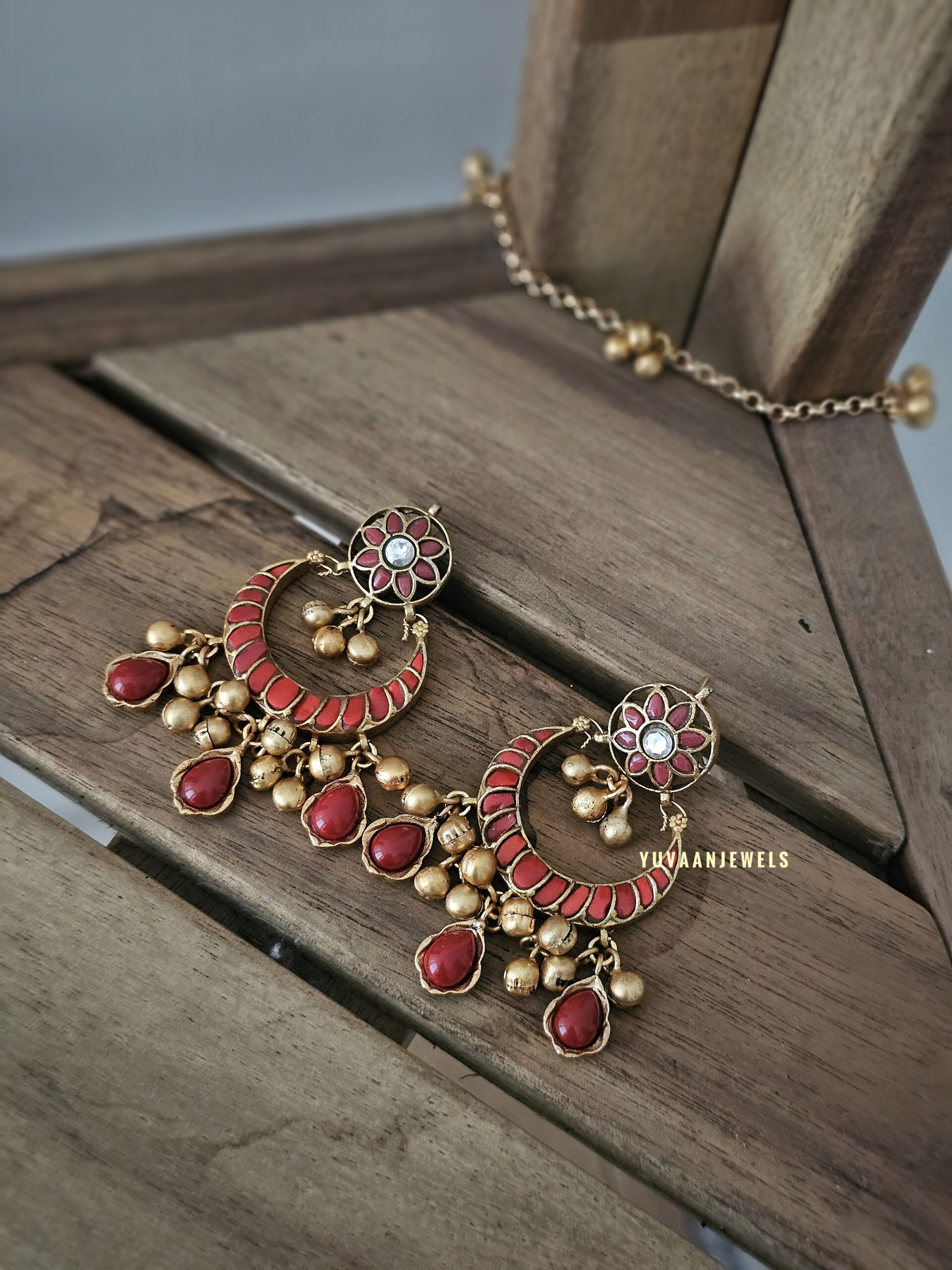 Pashmina Long polki necklace