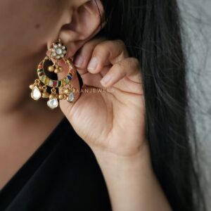 Pashmina Long polki necklace