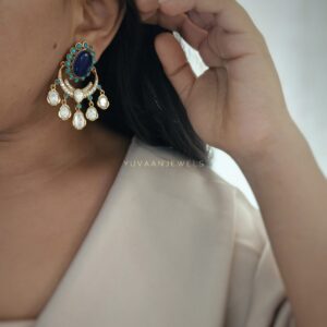 Roshni semi-precious stone & polki earings