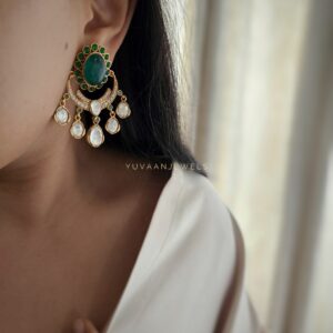 Roshni semi-precious stone & polki earings