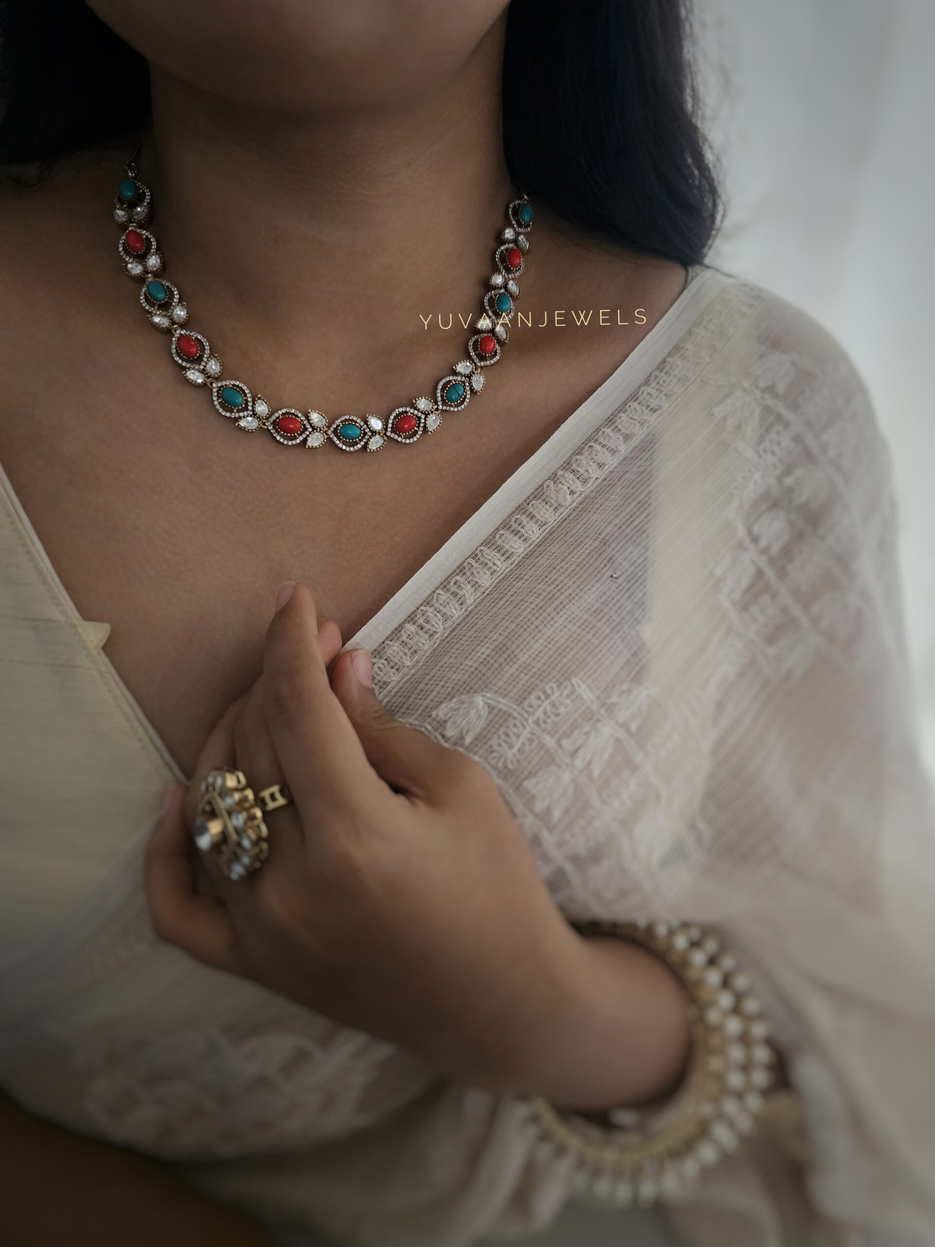 Farida semi precious quartz necklace