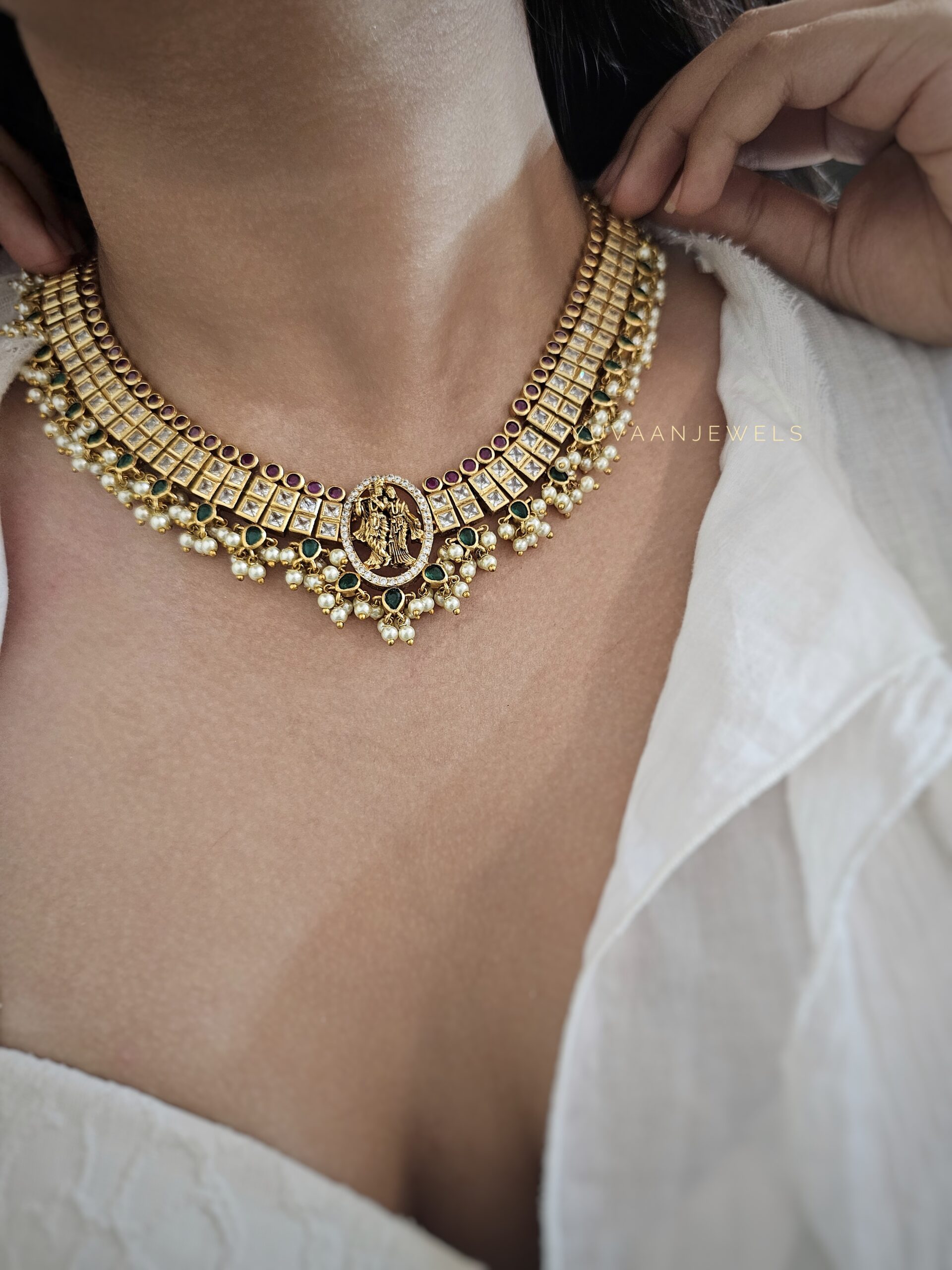 Bharghavi Handcrafted temple Necklace