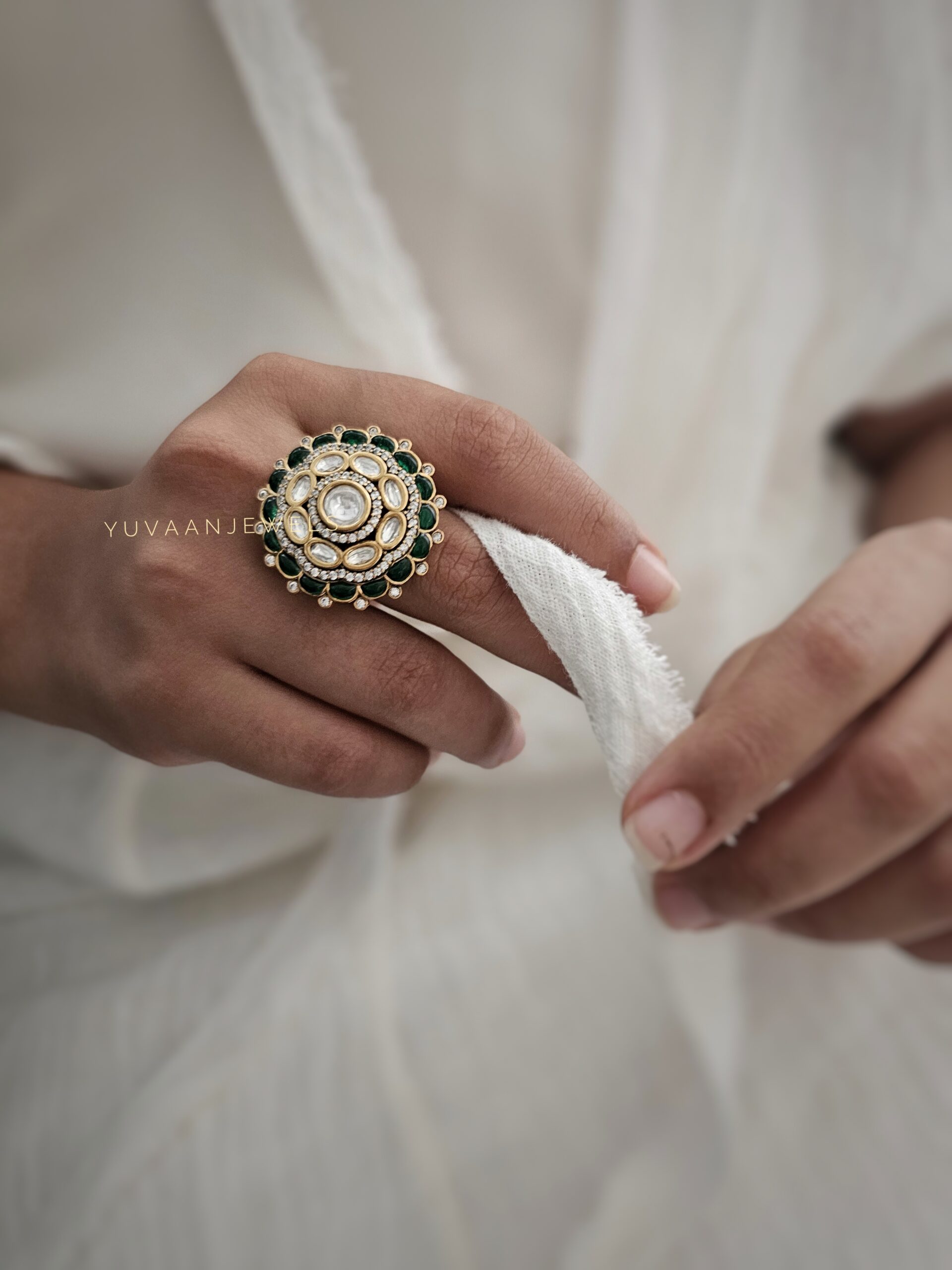 Vasu handcrafted polki ring - Image 5