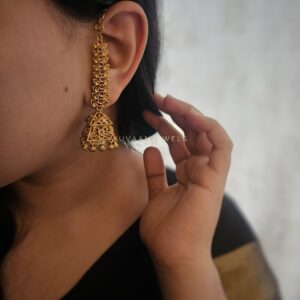 Niharika handcrafted gold jhumki