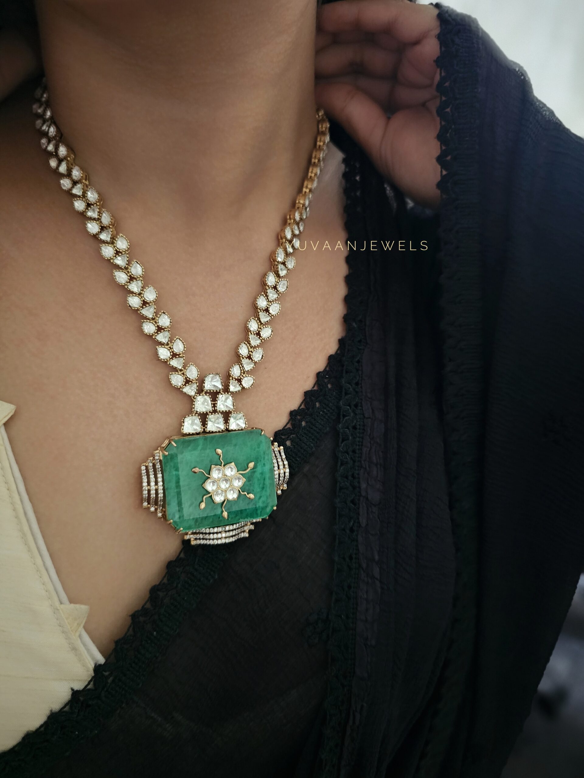 Shifa Quartz and Polki necklace