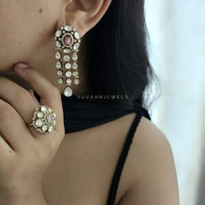 Tapsee Polki&Quartz Antique earings