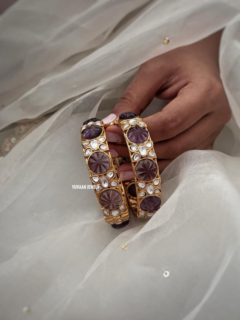 Kalki carved stone bangles - Image 6