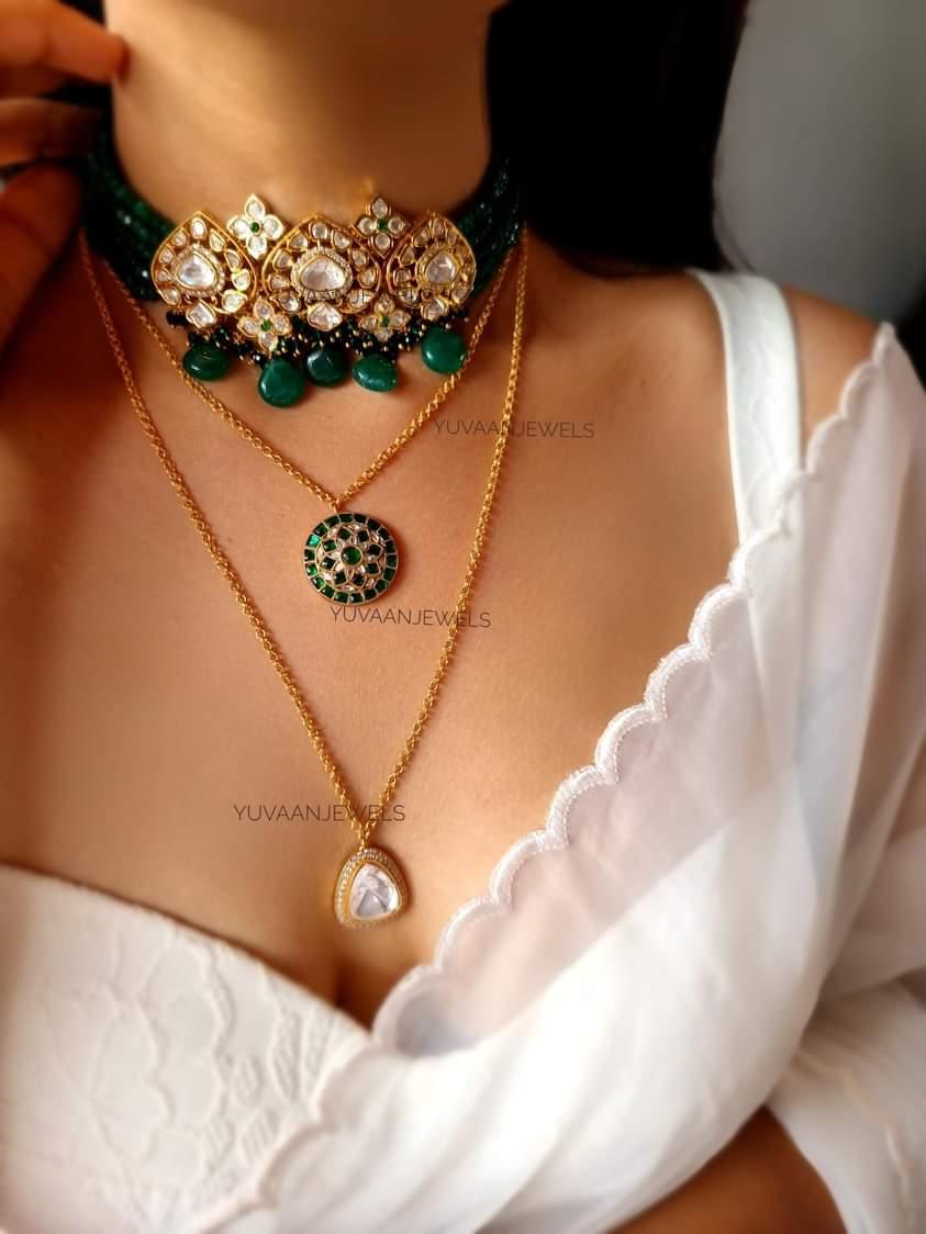 Rewa Polki Chain Necklace