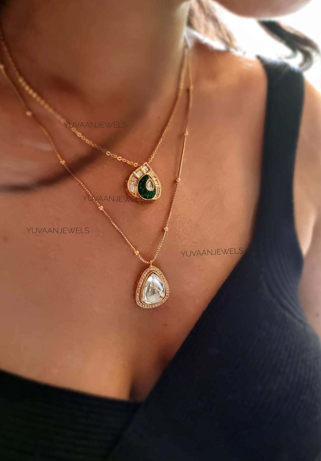 Rattan Polki Necklace - Image 11