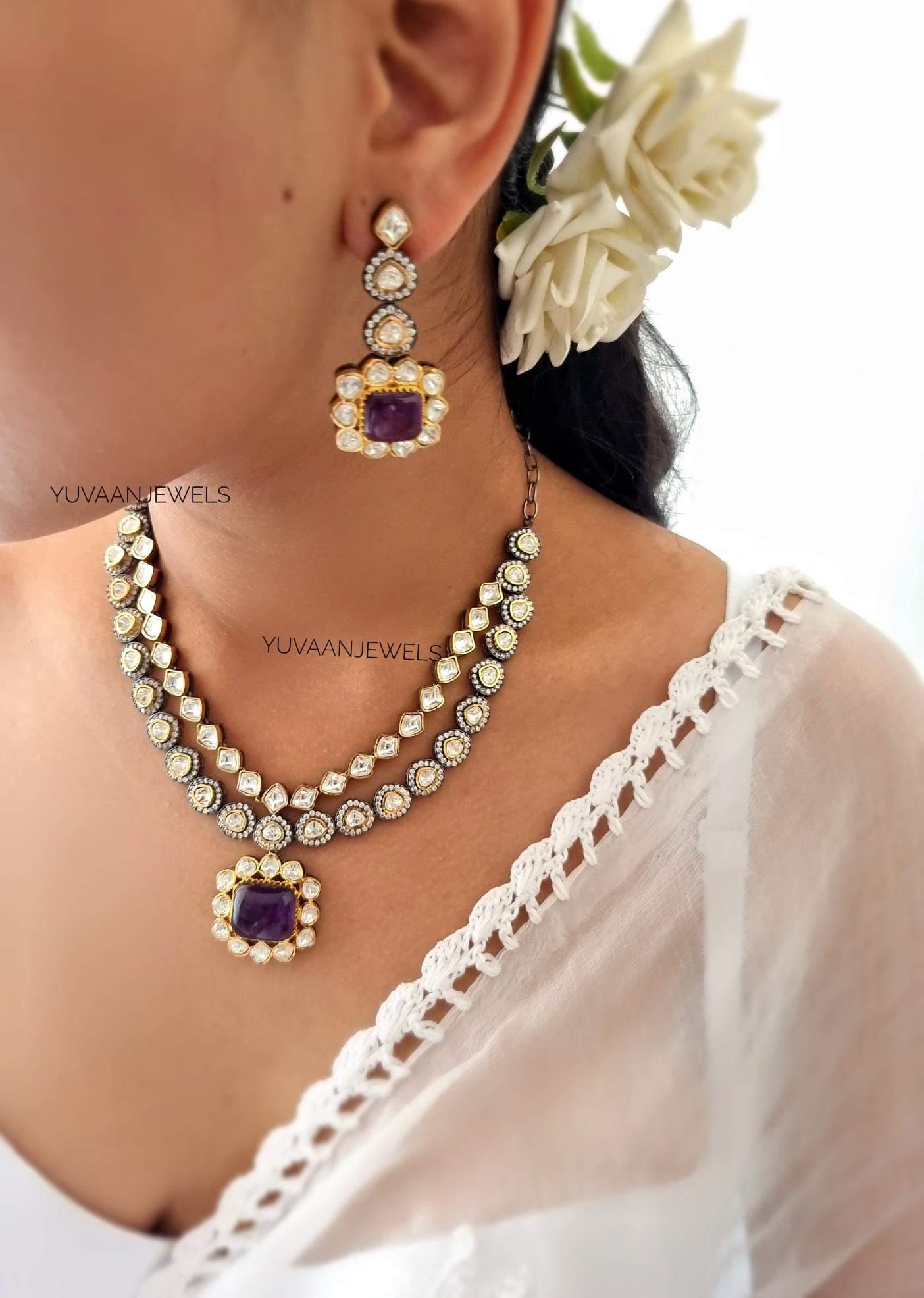 Nishtha Quartz and Polki Necklace