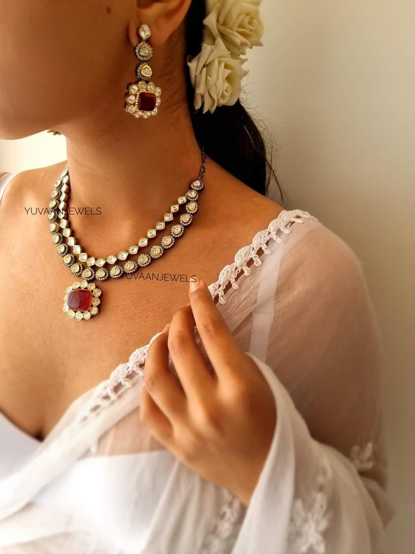 Nishtha Quartz and Polki Necklace