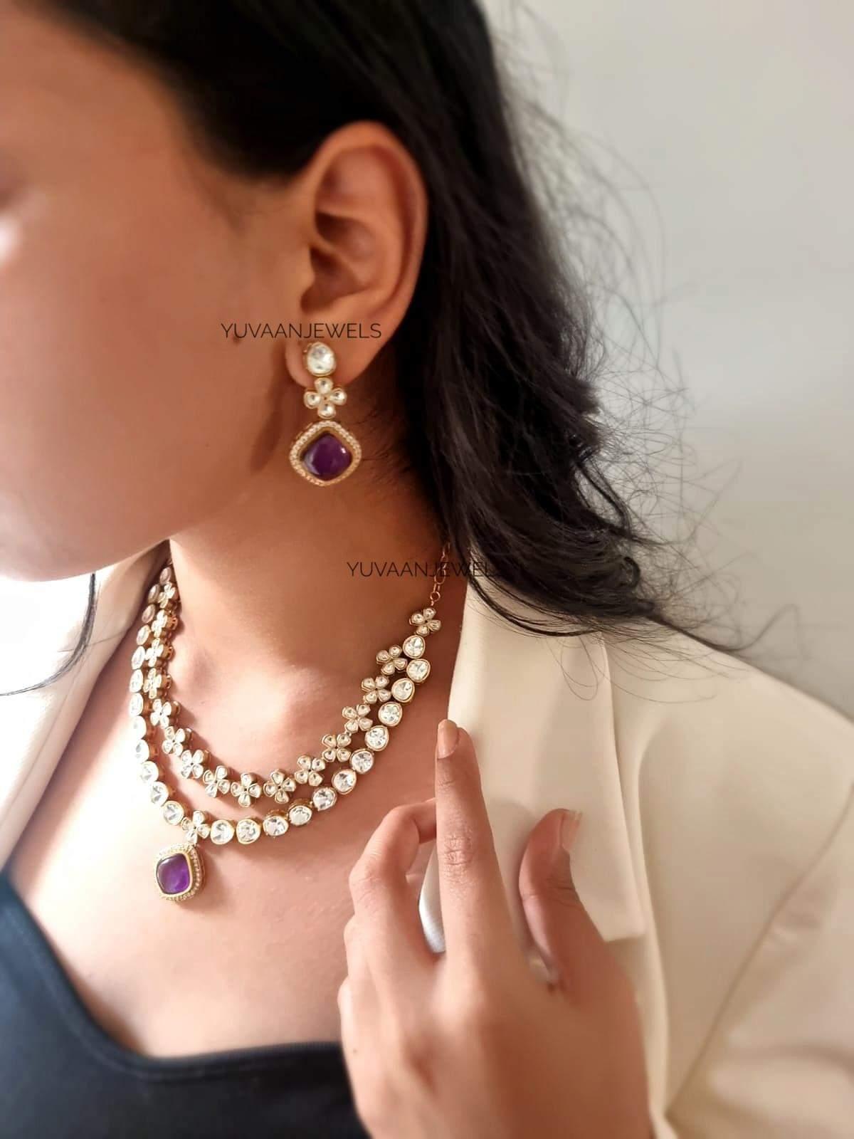 Kaira Quartz and Polki Necklace - Image 5