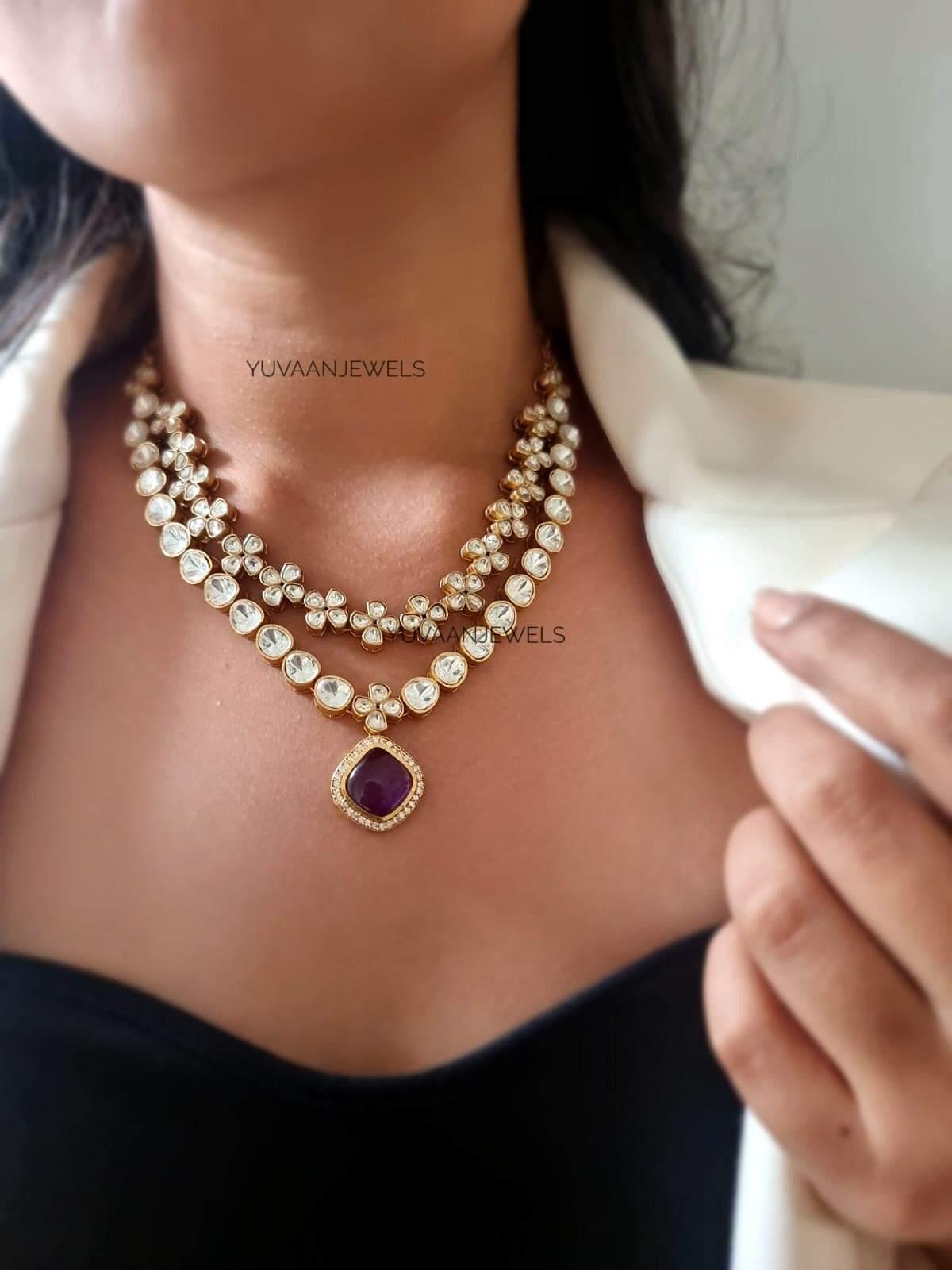 Kaira Quartz and Polki Necklace - Image 6