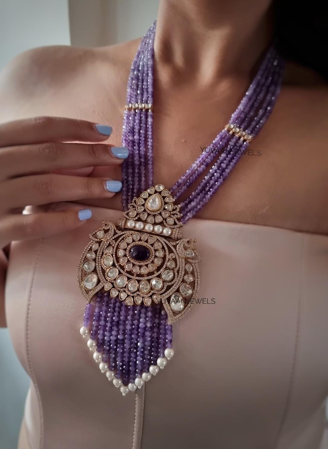 Lucent Quartz and Pearls Necklace