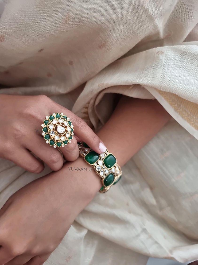 Qui quartz and Polki Bangle - Image 2