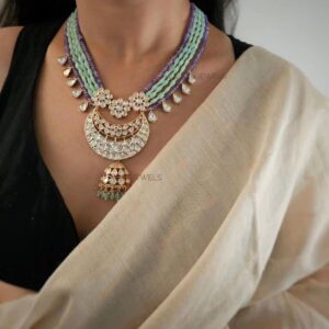 Cresent Moon Polki Necklace