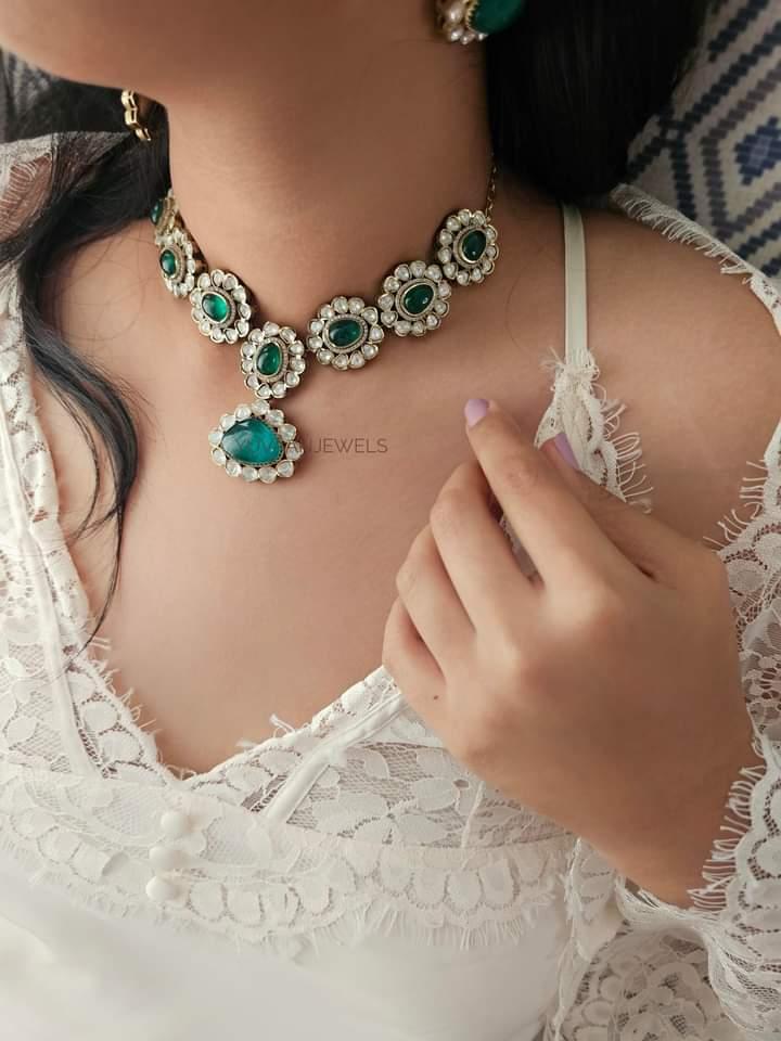 Zeba Quartz and Polki Necklace