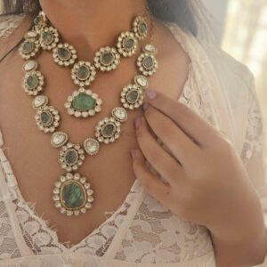 Zeba Quartz and Polki Necklace
