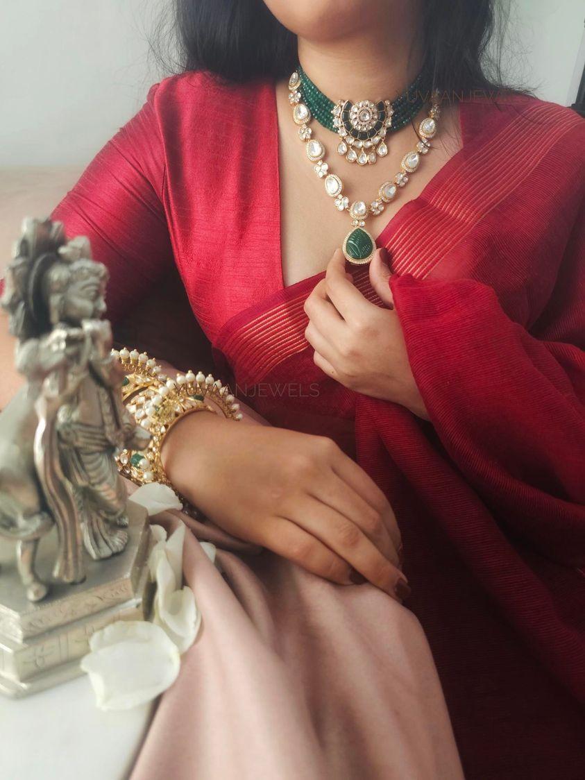 Krish pearl and polki choker - Image 7