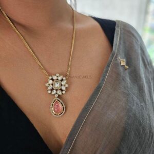 Tanya polki and quartz delicate necklace