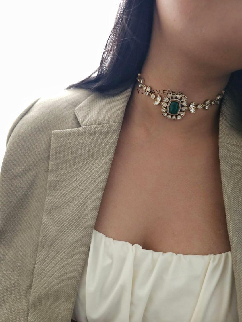 Inaaya quartz and polki choker - Image 3