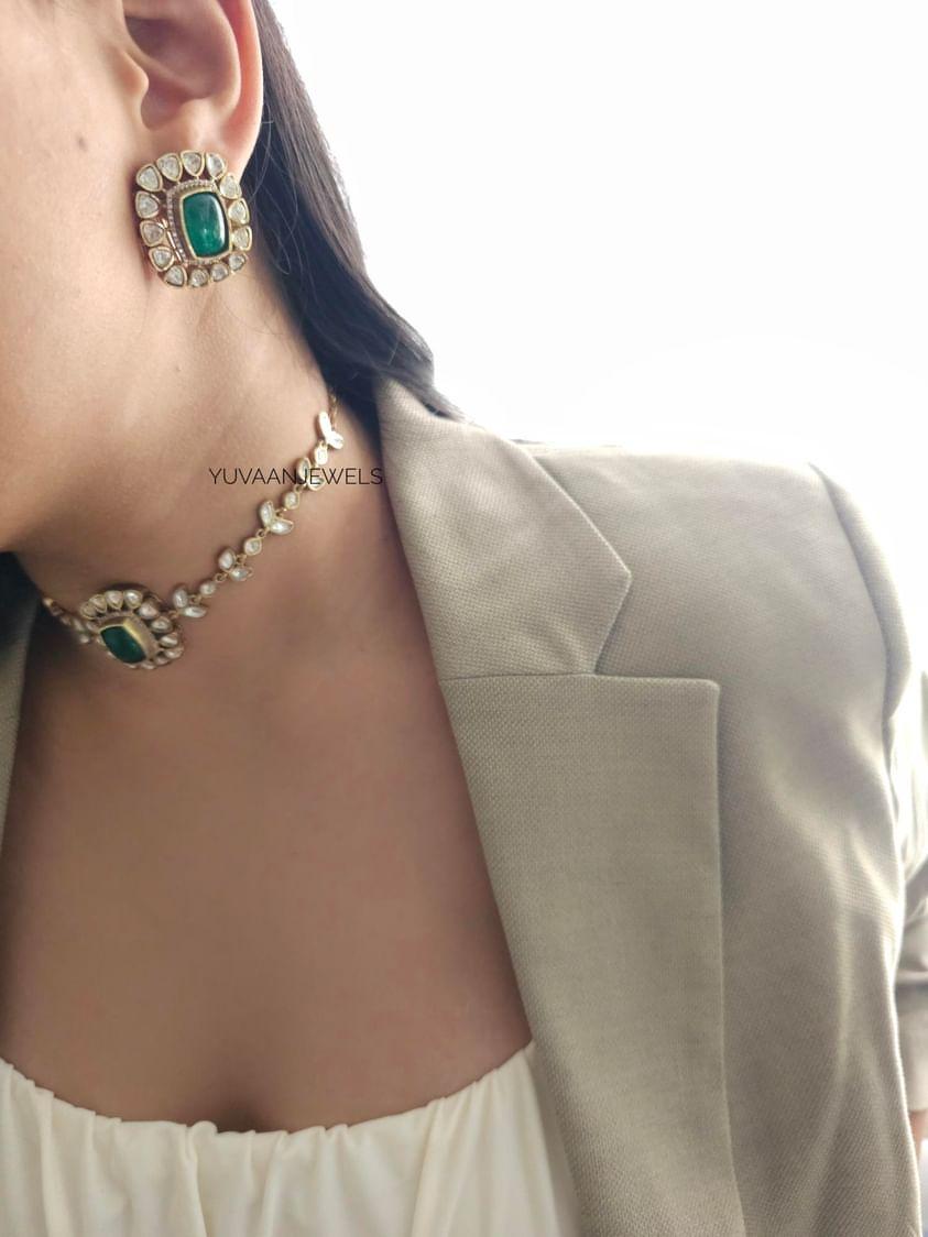 Inaaya quartz and polki choker - Image 5