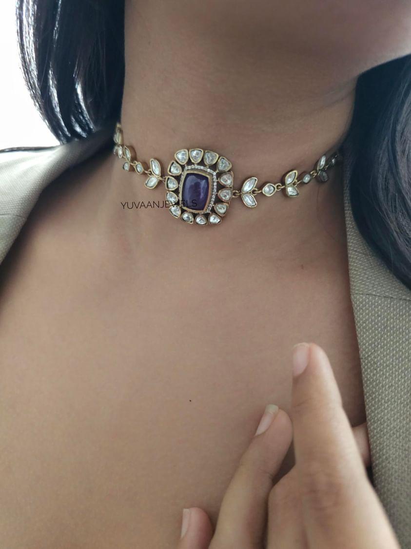 Inaaya quartz and polki choker - Image 3
