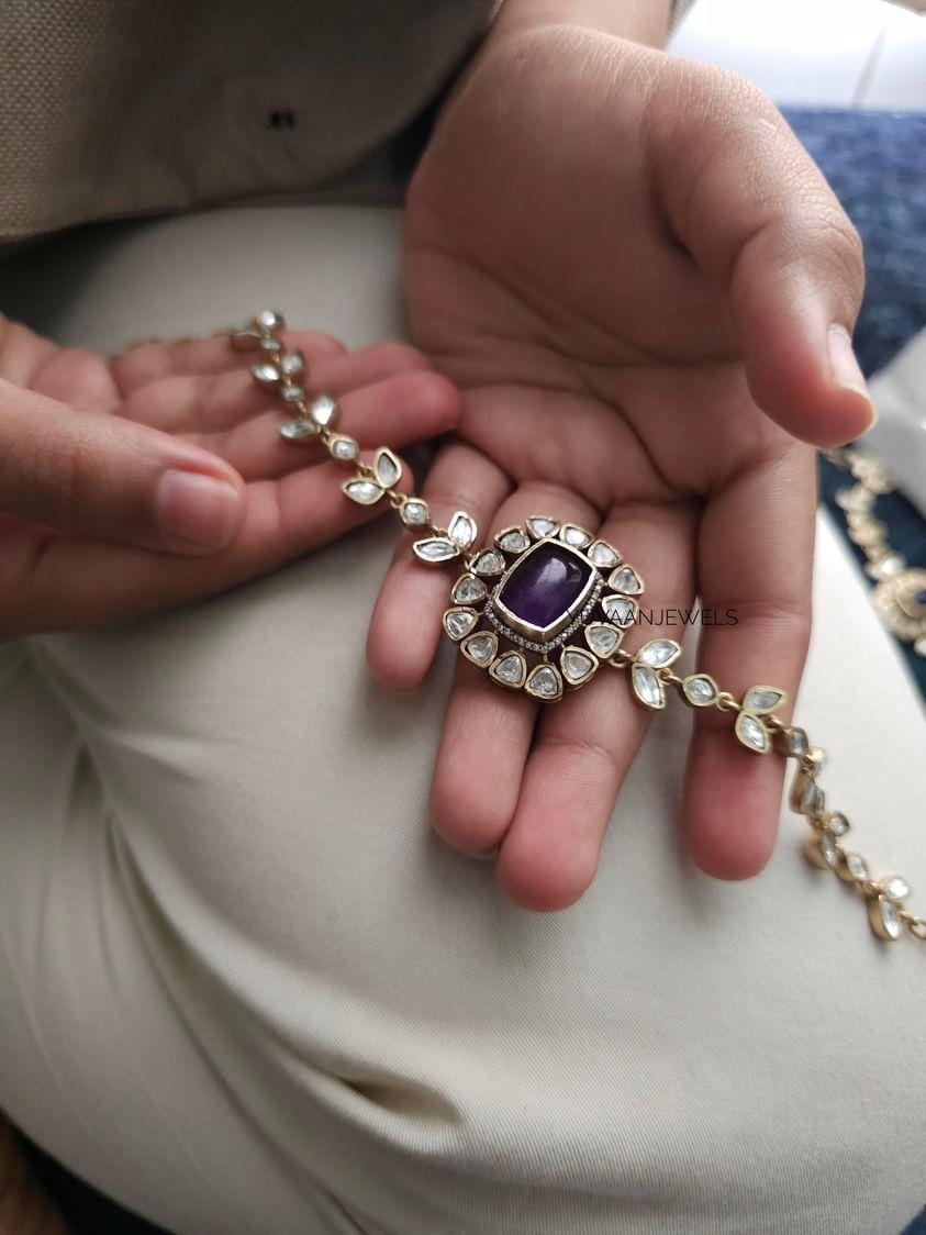 Inaaya quartz and polki choker - Image 6