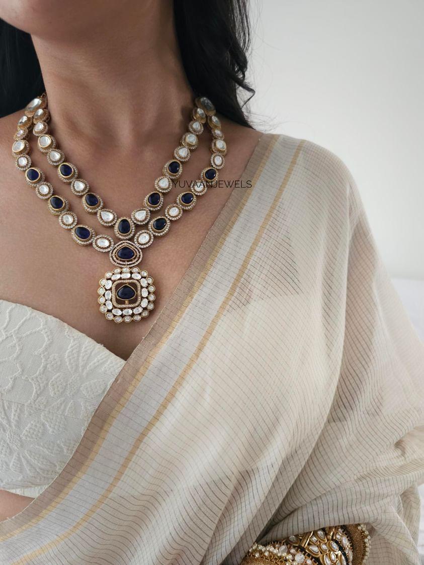 Madhushree quartz and polki necklace