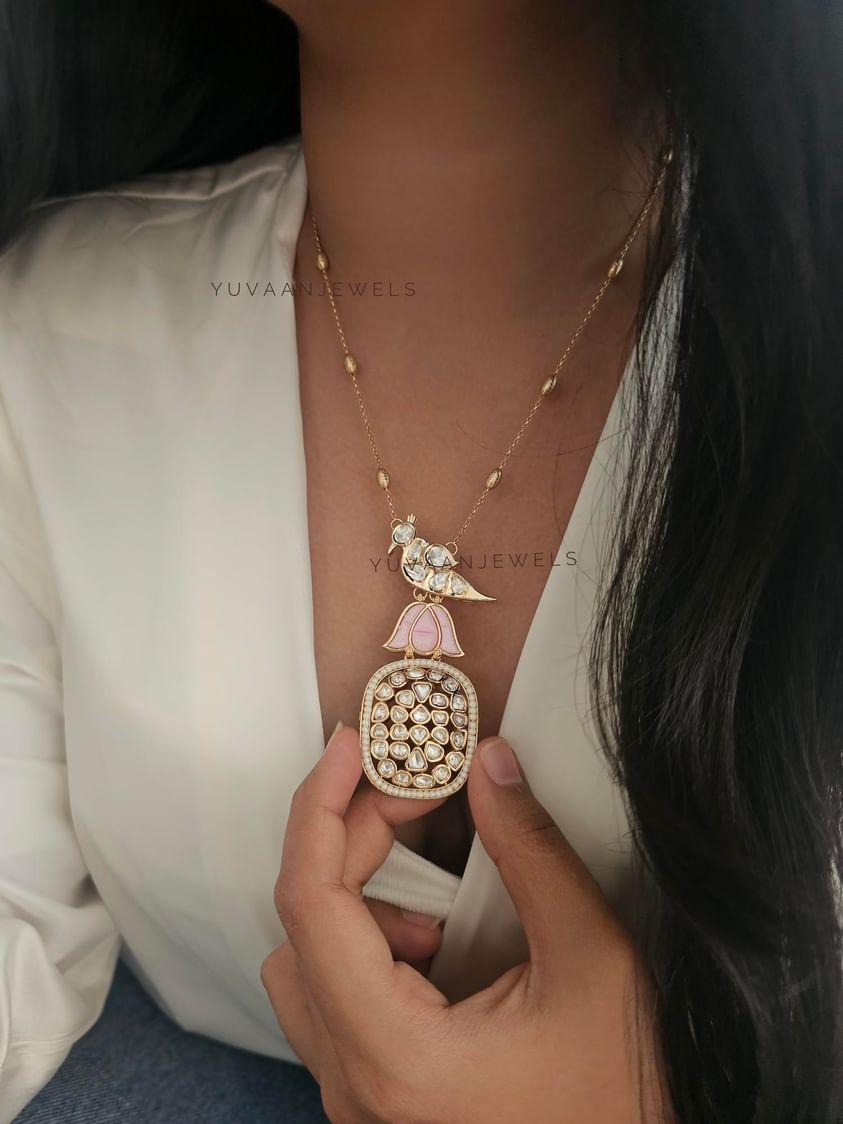 Vamika Delicate polki necklace