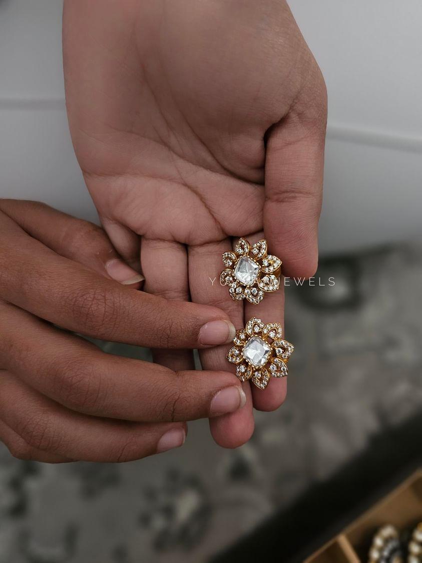 Gul-naaz uncut polki studs - Image 3